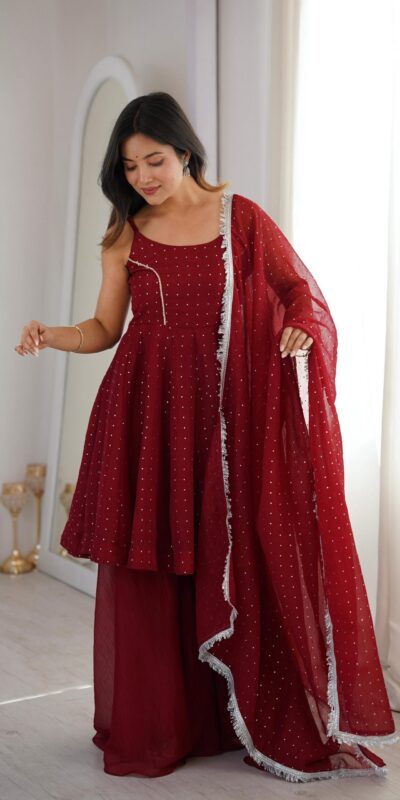 JF 046 Maroon Crunchy Silk Salwar Suit Perfect for Wedding, Party, Sangeet, Anniversary, Housewarming Introductory Price ₹2099. Delivery 4-6 | Jump Suits, Salwar suit, Casual Suits, Creative suits, Designer Suits, Palazzo Suits, Party Wear Suits, Patiala Suits, Straight Suits