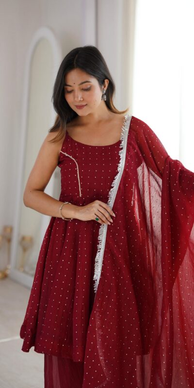 JF 046 Maroon Crunchy Silk Salwar Suit Perfect for Wedding, Party, Sangeet, Anniversary, Housewarming Introductory Price ₹2099. Delivery 4-6 | Jump Suits, Salwar suit, Casual Suits, Creative suits, Designer Suits, Palazzo Suits, Party Wear Suits, Patiala Suits, Straight Suits