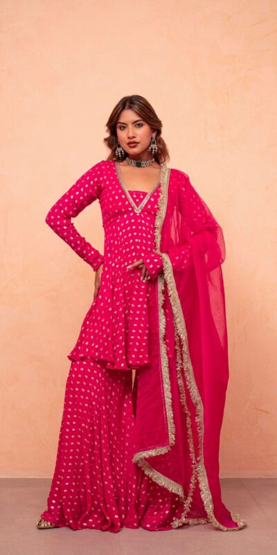 ZSR 3173 Pink Chanderi Jacquard Butti Salwar Suit with Mirror Work & Lace Work. Festive Deal ₹2049. Delivery 4-6 Working Days. Shop now. | Jump Suits, Salwar suit, Casual Suits, Creative suits, Designer Suits, Palazzo Suits, Party Wear Suits, Patiala Suits, Straight Suits
