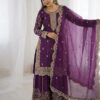 ZSR 3167 Purple Fendy Silk Salwar Suitwith Embroidery Work & Lace Work. Now at just ₹2149. Delivery 4-6 Working Days. Shop now. | Jump Suits, Salwar suit, Casual Suits, Creative suits, Designer Suits, Palazzo Suits, Party Wear Suits, Patiala Suits, Straight Suits