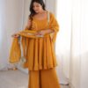 JF 046 Yellow Crunchy Silk Salwar Suit Perfect for Wedding, Party, Sangeet, Anniversary, Housewarming Introductory Price ₹2099. Delivery 4-6 | Jump Suits, Salwar suit, Casual Suits, Creative suits, Designer Suits, Palazzo Suits, Party Wear Suits, Patiala Suits, Straight Suits