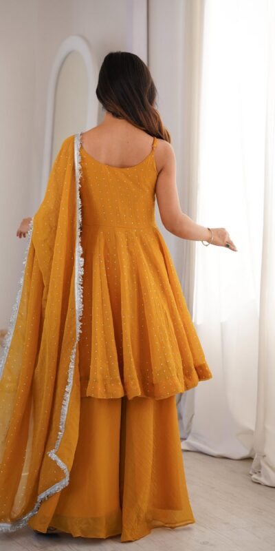 JF 046 Yellow Crunchy Silk Salwar Suit Perfect for Wedding, Party, Sangeet, Anniversary, Housewarming Introductory Price ₹2099. Delivery 4-6 | Jump Suits, Salwar suit, Casual Suits, Creative suits, Designer Suits, Palazzo Suits, Party Wear Suits, Patiala Suits, Straight Suits
