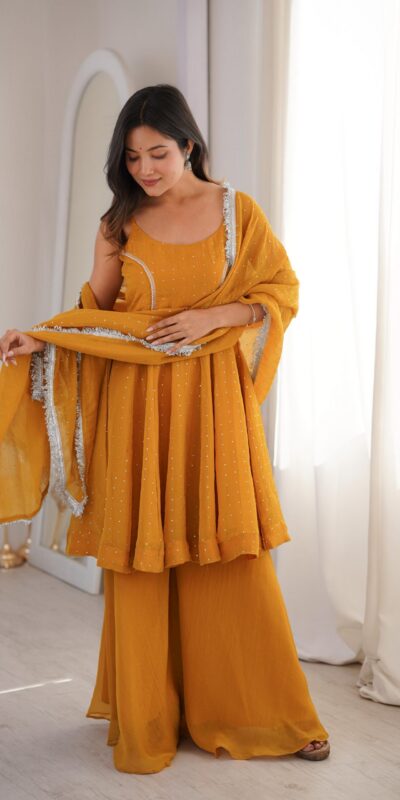 JF 046 Yellow Crunchy Silk Salwar Suit Perfect for Wedding, Party, Sangeet, Anniversary, Housewarming Introductory Price ₹2099. Delivery 4-6 | Jump Suits, Salwar suit, Casual Suits, Creative suits, Designer Suits, Palazzo Suits, Party Wear Suits, Patiala Suits, Straight Suits