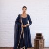 SRK 5324 Navy Blue Color Vichitra silk Gown with Bead Work & Lace Work. Now at just ₹1749. Delivery 4-6 Working Days. Shop now. | Gowns, Bollywood Gowns, Creative Gowns, Designer Gowns, Embroidered Gowns, Party Wear Gowns