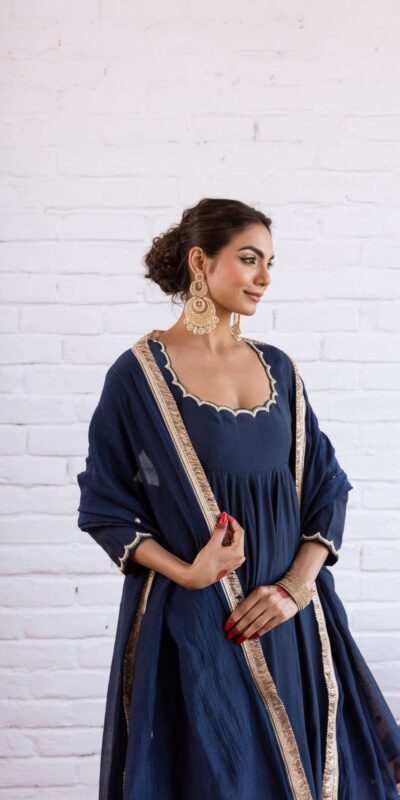 SRK 5324 Navy Blue Color Vichitra silk Gown with Bead Work & Lace Work. Now at just ₹1749. Delivery 4-6 Working Days. Shop now. | Gowns, Bollywood Gowns, Creative Gowns, Designer Gowns, Embroidered Gowns, Party Wear Gowns