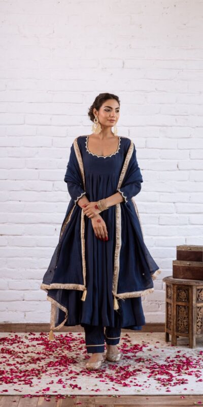 SRK 5324 Navy Blue Color Vichitra silk Gown with Bead Work & Lace Work. Now at just ₹1749. Delivery 4-6 Working Days. Shop now. | Gowns, Bollywood Gowns, Creative Gowns, Designer Gowns, Embroidered Gowns, Party Wear Gowns
