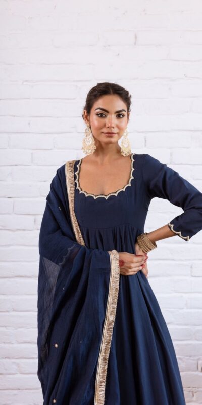 SRK 5324 Navy Blue Color Vichitra silk Gown with Bead Work & Lace Work. Now at just ₹1749. Delivery 4-6 Working Days. Shop now. | Gowns, Bollywood Gowns, Creative Gowns, Designer Gowns, Embroidered Gowns, Party Wear Gowns