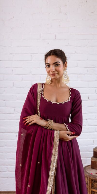 SRK 5324 Wine Color Vichitra silk Gown with Bead Work & Lace Work. Now at just ₹1749. Delivery 4-6 Working Days. Shop now. | Gowns, Bollywood Gowns, Creative Gowns, Designer Gowns, Embroidered Gowns, Party Wear Gowns