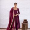 SRK 5324 Wine Color Vichitra silk Gown with Bead Work & Lace Work. Now at just ₹1749. Delivery 4-6 Working Days. Shop now. | Gowns, Bollywood Gowns, Creative Gowns, Designer Gowns, Embroidered Gowns, Party Wear Gowns