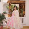 KA 1243 CreamColor Russian Silk Gown with Zari Work & Embroidery Work. Now at just ₹2499. Delivery 4-6 Working Days. Shop now. | Gowns, Bollywood Gowns, Creative Gowns, Designer Gowns, Embroidered Gowns, Party Wear Gowns