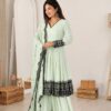 SP 71 Pista Faux Georgette Salwar Suit with Embroidery Work. Available at ₹2499 only. Delivery 4-6 Working Days. Shop now. | Jump Suits, Salwar suit, Casual Suits, Creative suits, Designer Suits, Palazzo Suits, Party Wear Suits, Patiala Suits, Straight Suits