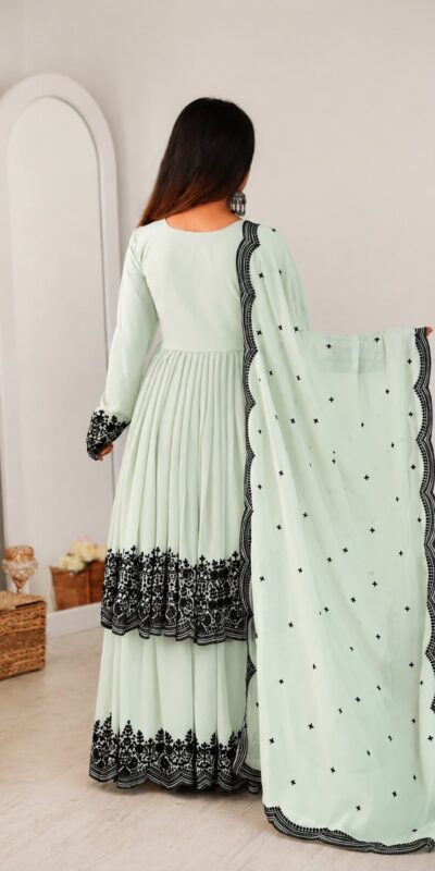 SP 71 Pista Faux Georgette Salwar Suit with Embroidery Work. Available at ₹2499 only. Delivery 4-6 Working Days. Shop now. | Jump Suits, Salwar suit, Casual Suits, Creative suits, Designer Suits, Palazzo Suits, Party Wear Suits, Patiala Suits, Straight Suits