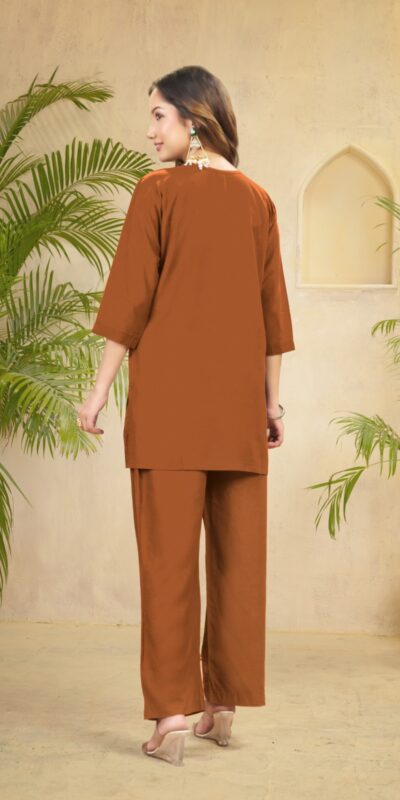 DIVA 158 Rust Viscose Rayon Kurti with Embroidery Work & Mirror Work. Wedding, Party, Festive Grab it for ₹1749. Delivery 4-6 Working Days. Shop now. | Kurti, Bollywood Kurti, Creative Kurtis, Designer Kurti, Party Wear Kurti, Selfie Kurti