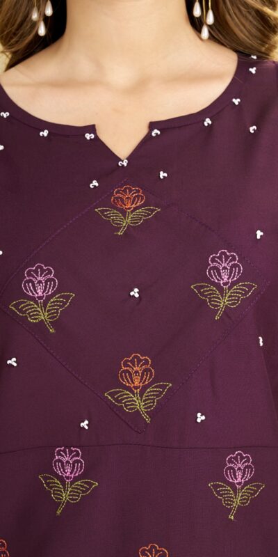 DIVA 158 Wine Viscose Rayon Kurti with Embroidery Work & Mirror Work. Wedding, Party, Festive Grab it for ₹1749. Delivery 4-6 Working Days. Shop now. | Kurti, Bollywood Kurti, Creative Kurtis, Designer Kurti, Party Wear Kurti, Selfie Kurti