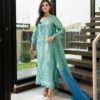 Classic Sea Green Rayon Embroidery Work Salwar Suit