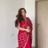 Fancy Red Fendy Silk Sequins Work Saree