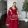 Nice Maroon Fox Georgette ⁠Embroidery Work Salwar Suit