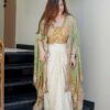 Stylist Yellow Crape Silk Sequins Work Dhoti Suit