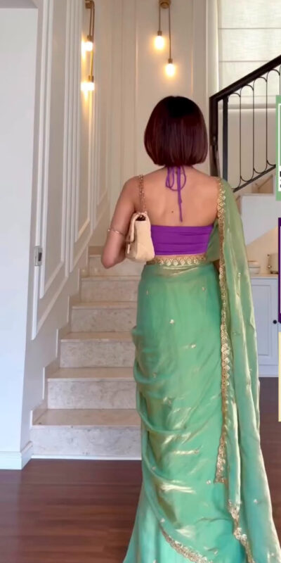 Superb Sea Green Fendy Silk Sequins Work Saree