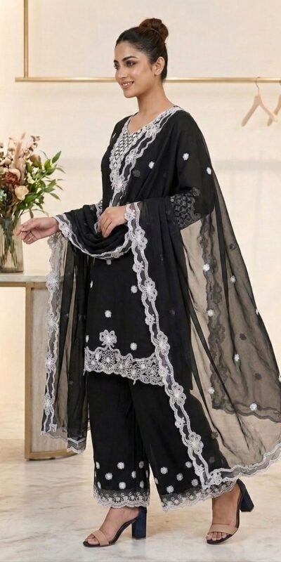 LG 2119 Black in Georgette Work Embroidery Work & Sequins Work Salwar Suit . Grab it for ₹1999. Delivery 4-6 Working Days. Shop now. | Jump Suits, Salwar suit, Casual Suits, Creative suits, Designer Suits, Palazzo Suits, Party Wear Suits, Patiala Suits, Straight Suits