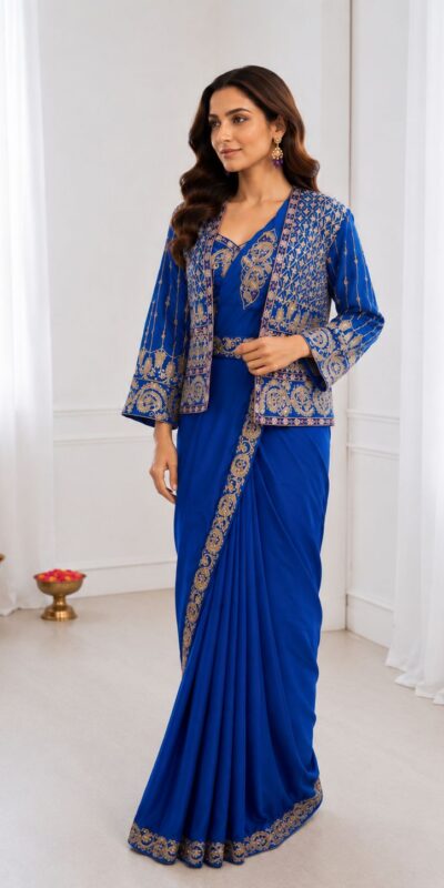 BB 64 Blue Crep Silk Saree with Embroidery Work & Sequins Work. Affordable Price ₹2499. Delivery 4-6 Working Days. Shop now. | Sarees, Bollywood Sarees, Creative Sarees, Designer Sarees, Embroidered Sarees, Ethnic Saree, Modern Digital sarees, Party Wear Sarees