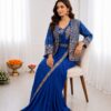 BB 64 Blue Crep Silk Saree with Embroidery Work & Sequins Work. Affordable Price ₹2499. Delivery 4-6 Working Days. Shop now. | Sarees, Bollywood Sarees, Creative Sarees, Designer Sarees, Embroidered Sarees, Ethnic Saree, Modern Digital sarees, Party Wear Sarees