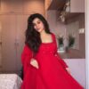ZB 5074 Red Faux Georgette Gown Perfect for Wedding, Party, Raksha Bandhan, Temple Visit, Onam – . Get it for ₹1899. Delivery 4-6 Working Days. Shop now | Gowns, Bollywood Gowns, Creative Gowns, Designer Gowns, Embroidered Gowns, Party Wear Gowns