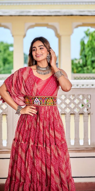 Ram 136 Red Color | Red Faux Georgette Gown with Mirror Work. Get it for ₹1999. Delivery 4-6 Working Days. Online Shop now. | Gowns, Bollywood Gowns, Creative Gowns, Designer Gowns, Embroidered Gowns, Party Wear Gowns