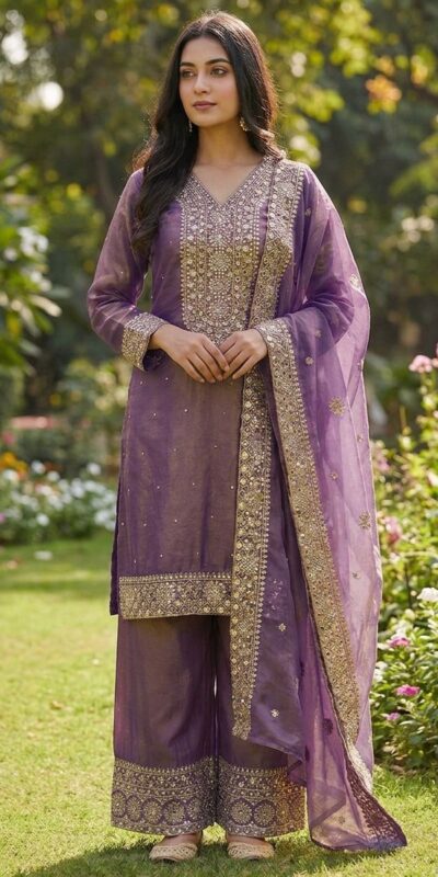 JF 040 Purple Fendy Silk Salwar Suitwith Embroidery Work & Lace Work. Now at just ₹2049. Delivery 4-6 Working Days. Shop now. | Jump Suits, Salwar suit, Casual Suits, Creative suits, Designer Suits, Palazzo Suits, Party Wear Suits, Patiala Suits, Straight Suits