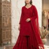 BE 456 Red Georgette Gown Perfect for Wedding, Party, Makar Sankranti, Karwa Chauth, Ethnic Day – . Now at just ₹2049. Delivery 4-6 Working D | Jump Suits, Salwar suit, Casual Suits, Creative suits, Designer Suits, Palazzo Suits, Party Wear Suits, Patiala Suits, Straight Suits