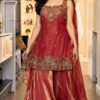 MF 489 Red in Pure Frendy Silk Zari Work & Embroidery Work Salwar Suit . Special Price ₹2099. Delivery 4-6 Working Days. Shop now. | Jump Suits, Salwar suit, Casual Suits, Creative suits, Designer Suits, Palazzo Suits, Party Wear Suits, Patiala Suits, Straight Suits