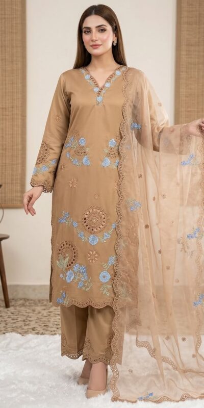 VLM 343 Chiku Roman Salwar Suit with Cut Work & Embroidery Work. Exclusive Offer ₹2449. Delivery 4-6 Working Days. Shop now. | Jump Suits, Salwar suit, Casual Suits, Creative suits, Designer Suits, Palazzo Suits, Party Wear Suits, Patiala Suits, Straight Suits