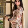 Classic Cream Cambric Cotton Digital Print Work Salwar Suit
