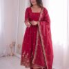 ZB 5073 Red Fendy Silk Gown Perfect for Wedding, Party, Baisakhi, Traditional Day, Makar Sankranti – . Introductory Price ₹2049. Delivery 4-6 Working Days. | Gowns, Bollywood Gowns, Creative Gowns, Designer Gowns, Embroidered Gowns, Party Wear Gowns