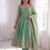 ZB 5073 Sea Green Fendy Silk Gown Perfect for Wedding, Party, Traditional, Makar Sankranti – . Introductory Price ₹2049. Delivery 4-6 Working Days. | Gowns, Bollywood Gowns, Creative Gowns, Designer Gowns, Embroidered Gowns, Party Wear Gowns