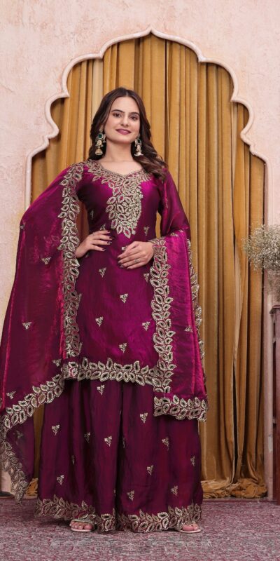 FE  141 Wine Fendy Silk Salwar Suit with Mirror Work & Embroidery Work. Best Price ₹2449. Delivery 4-6 Working Days. Shop now. | Jump Suits, Salwar suit, Casual Suits, Creative suits, Designer Suits, Palazzo Suits, Party Wear Suits, Patiala Suits, Straight Suits