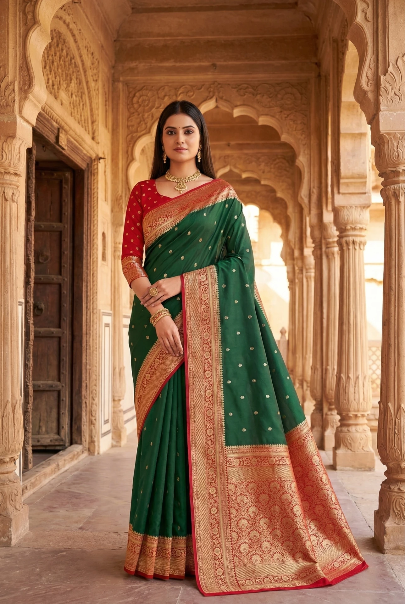 MB 6079 Green Soft Banarasi Silk Saree with Zari Work & Moti Work. Introductory Price ₹1949. Delivery 4-6 Working Days. Shop now. | Sarees, Bollywood Sarees, Creative Sarees, Designer Sarees, Embroidered Sarees, Ethnic Saree, Modern Digital sarees, Party Wear Sarees