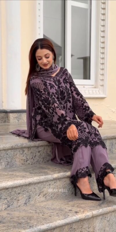 SRK 5364 Lavender Faux Georgette Salwar Suit erfect for Wedding, Party, Mehendi, Pongal, Reception – . Available at ₹2449 only. Delivery 4-6 Working Days | Jump Suits, Salwar suit, Casual Suits, Creative suits, Designer Suits, Palazzo Suits, Party Wear Suits, Patiala Suits, Straight Suits