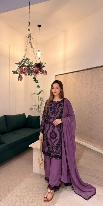 SRK 5364 Lavender Faux Georgette Salwar Suit erfect for Wedding, Party, Mehendi, Pongal, Reception – . Available at ₹2449 only. Delivery 4-6 Working Days | Jump Suits, Salwar suit, Casual Suits, Creative suits, Designer Suits, Palazzo Suits, Party Wear Suits, Patiala Suits, Straight Suits
