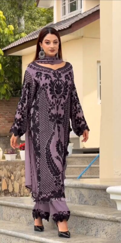 SRK 5364 Lavender Faux Georgette Salwar Suit erfect for Wedding, Party, Mehendi, Pongal, Reception – . Available at ₹2449 only. Delivery 4-6 Working Days | Jump Suits, Salwar suit, Casual Suits, Creative suits, Designer Suits, Palazzo Suits, Party Wear Suits, Patiala Suits, Straight Suits