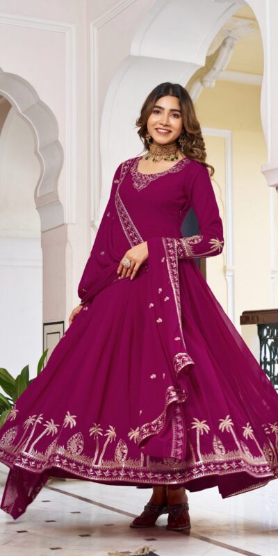 SP 31 Pink Faux Georgette Salwar Suit with Lace Work & Digital Print. Introductory Price ₹1999. Delivery 4-6 Working Days. Shop now. | Anarkali Suits, Bollywood Anarkali, Creative-Anarkali, Designer Anarkali, Embroidered Anarkali, Party Wear Anarkali, Salwar suit