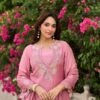 Fancy Pink Natural Satin Sequins Work Salwar Suit