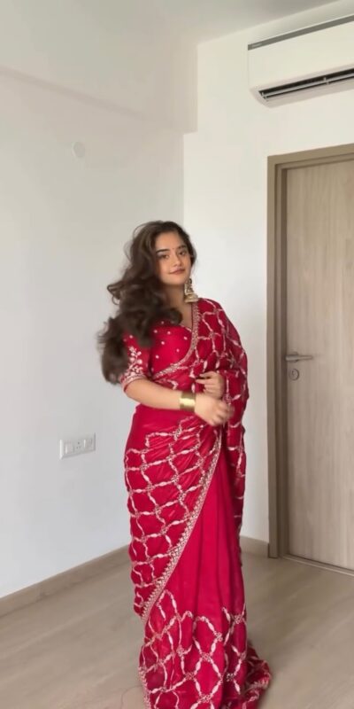 KD 634 Red Color Fendy Silk Saree With Sequins Work. Wedding, Party, Festive, Events Get it for ₹2399. Delivery 4-6 Working Days. Online Best Shop now. | Sarees, Bollywood Sarees, Creative Sarees, Designer Sarees, Embroidered Sarees, Ethnic Saree, Modern Digital sarees, Party Wear Sarees