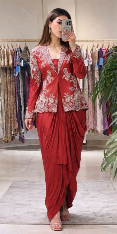 BB 61 Red in Rangoli Silk Sequins Work & Embroidery Work Dhoti Suit . Festive Deal ₹2099. Delivery 4-6 Working Days. Shop now. | Jump Suits, Salwar suit, Casual Suits, Creative suits, Designer Suits, Palazzo Suits, Party Wear Suits, Patiala Suits, Straight Suits