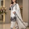 Fancy White Glass Roman With Sequins Work Salwar Suit