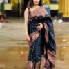 KP 6048 Black Color Yellow Soft Lichi Silk Saree with Jacquard Work. Best Price ₹1299. Delivery 4-6 Working Days. Shop now. | Sarees, Bollywood Sarees, Creative Sarees, Designer Sarees, Embroidered Sarees, Ethnic Saree, Modern Digital sarees, Party Wear Sarees