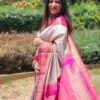 KPR 198 Silver Color Yellow Soft Lichi Silk Saree with Jacquard Work. Best Price ₹1499. Delivery 4-6 Working Days. Shop now. | Sarees, Bollywood Sarees, Creative Sarees, Designer Sarees, Embroidered Sarees, Ethnic Saree, Modern Digital sarees, Party Wear Sarees