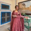 KD1589 Peach Color Mul Chanderi Silk Mul Chanderi Silk Thread Embroidery Gown Delivery 4-6 Working Days. Online Shop now. | Gowns, Bollywood Gowns, Creative Gowns, Designer Gowns, Embroidered Gowns, Party Wear Gowns