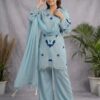LG 2121 Blue Soft Organza Salwar Suit with Embroidery Work & Cut Work. Available at ₹2099 only. Delivery 4-6 Working Days. Shop now. | Jump Suits, Salwar suit, Casual Suits, Creative suits, Designer Suits, Palazzo Suits, Party Wear Suits, Patiala Suits, Straight Suits