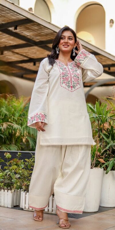 NSR 898 Off White Khadi Cotto Salwar Suit with Embroidery Work & Lace Work. Available at ₹1749 only. Delivery 4-6 Working Days. Shop now. | Jump Suits, Salwar suit, Casual Suits, Creative suits, Designer Suits, Palazzo Suits, Party Wear Suits, Patiala Suits, Straight Suits